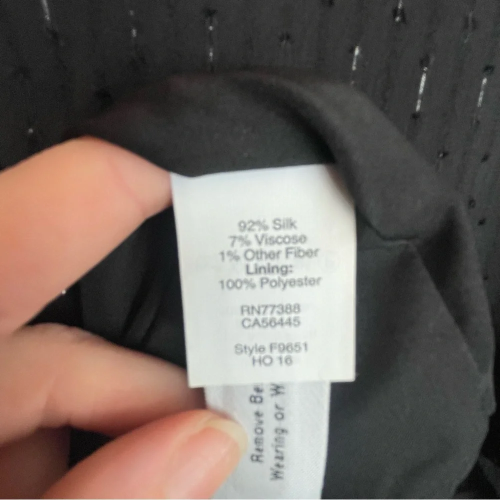 Madewell Black Silk Sleeveless V-Neck Dress Size 10